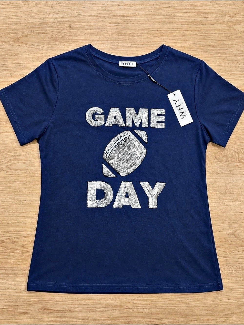 WHY DRESS Game Day T-Shirt Girls Large Blue Game Day Tee NWT